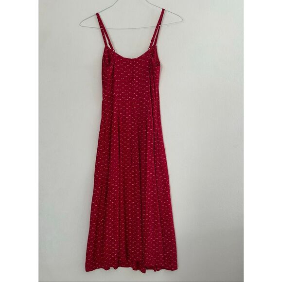 Ines de la Fressange x UNIQLO Red Polka Dot Button Front Midi Dress Women’s Smal - Picture 3 of 7
